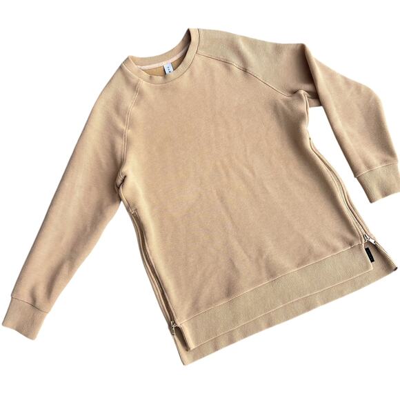 Varley Manning Ribbed Crew Side-Zip Pullover Tunic Sweatshirt Sz S - Picture 3 of 6